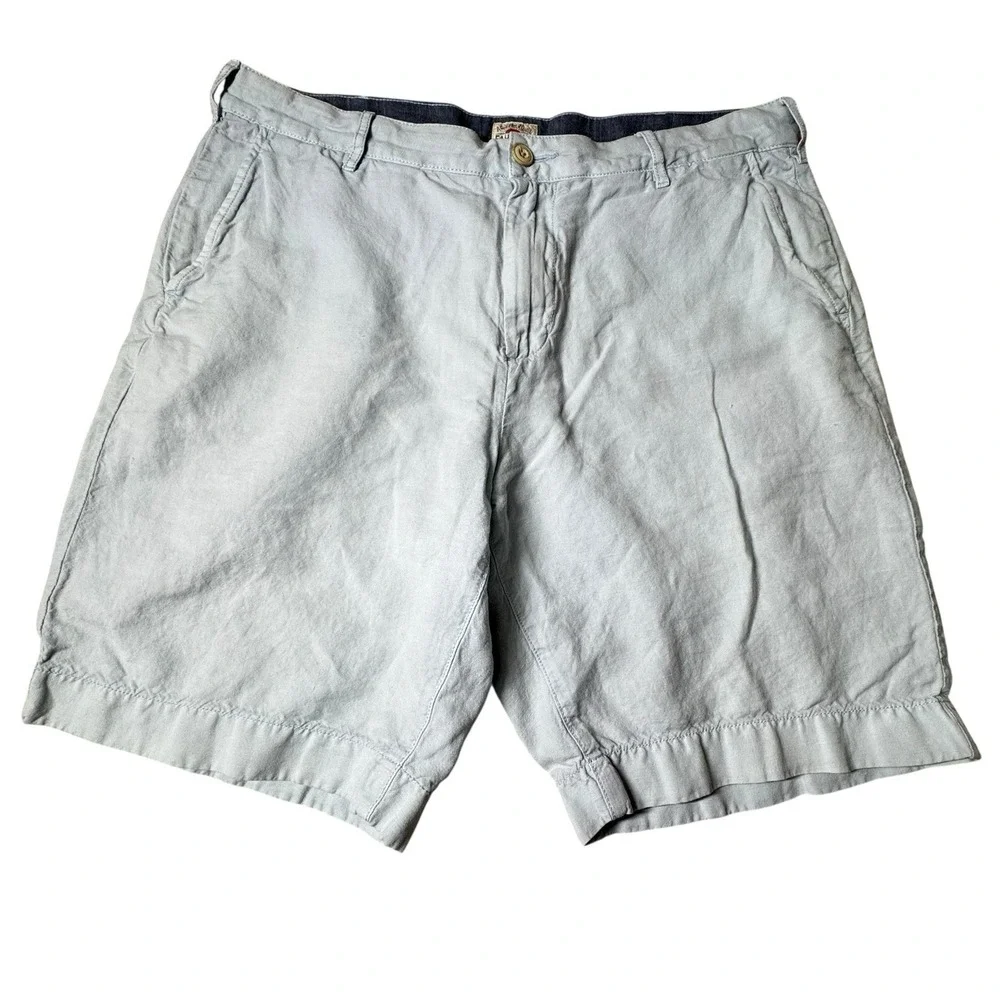 Faherty Chino Men's Shorts Size 33 Linen Cotton Flat Front Trail Hiking Blue‎